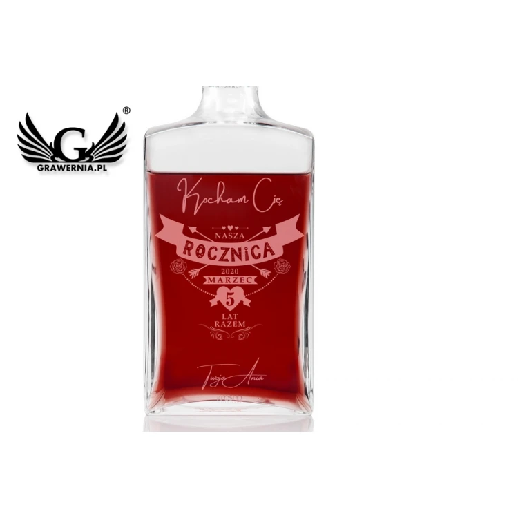 Engraved Decanter for Whisky or Liqueurs - TREFL - Wedding Anniversary - KAR038