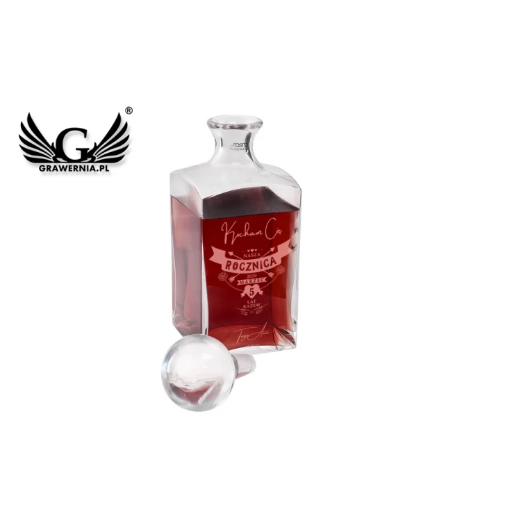 Engraved Decanter for Whisky or Liqueurs - TREFL - Wedding Anniversary - KAR038