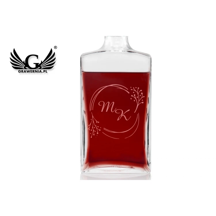 Engraved Decanter for Whisky or Liqueurs - TREFL - Wedding Gift - KAR039