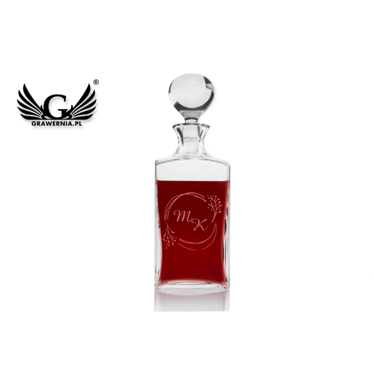 Engraved Decanter for Whisky or Liqueurs - TREFL - Wedding Gift - KAR039