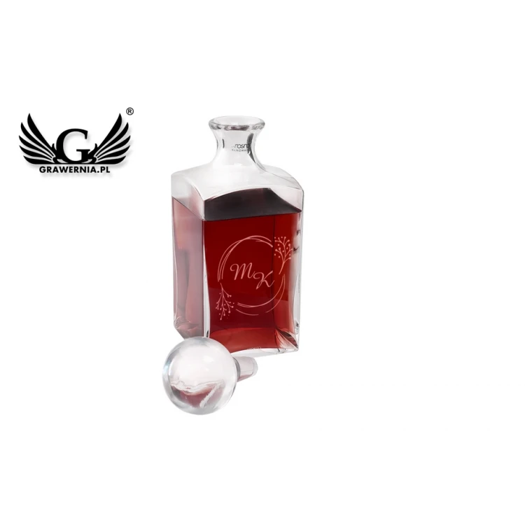 Engraved Decanter for Whisky or Liqueurs - TREFL - Wedding Gift - KAR039