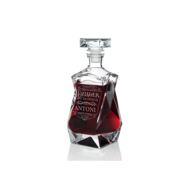 Engraved Decanter for Whisky, Wine and Liqueurs - LOUIS - Gift for Grandpa - KAR010