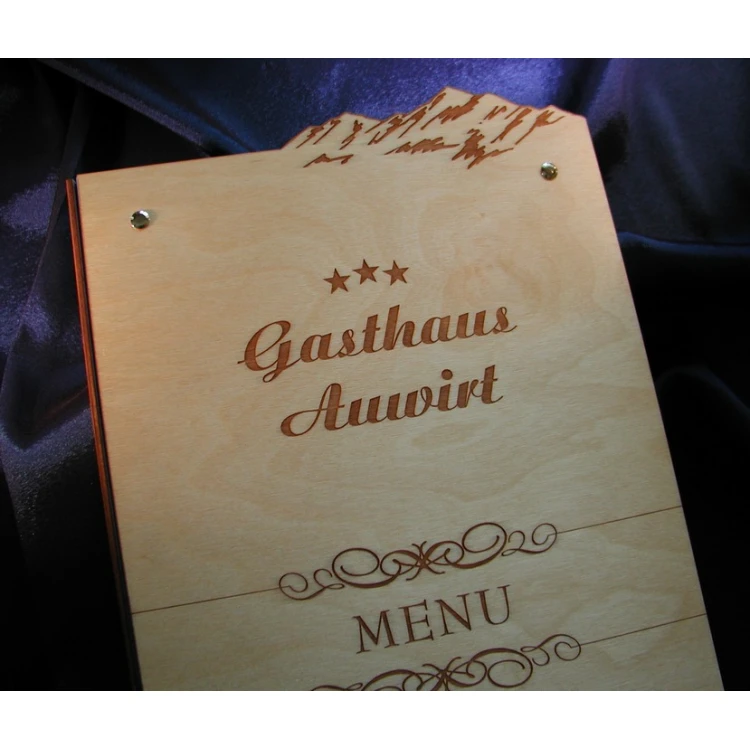 Wooden Menu Card
