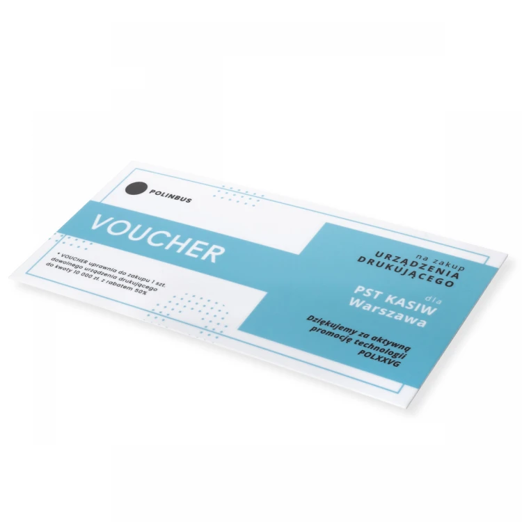 Plastic Card - Voucher - HIPS Material 1mm - Size 215x101mm - UV Color Print - WZ040