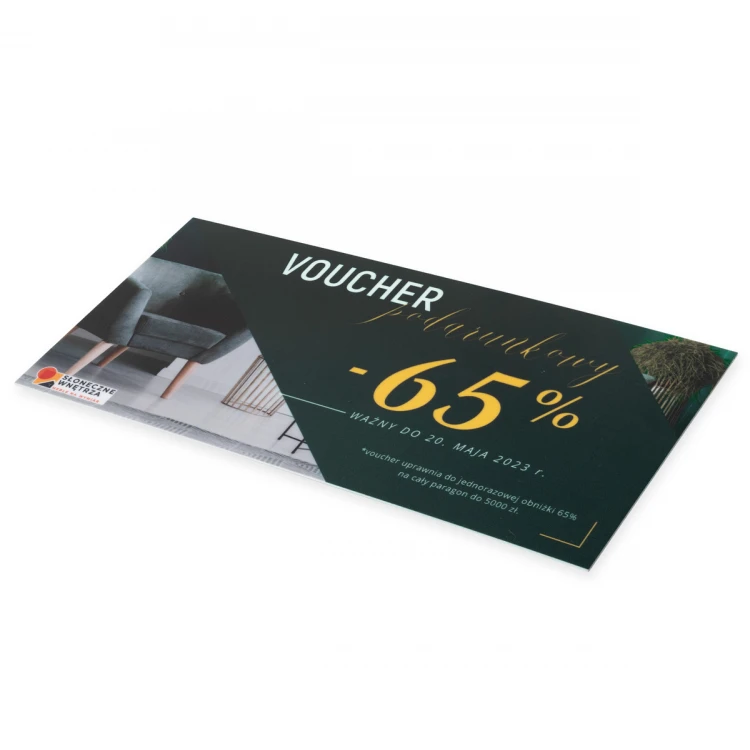 Plastic Card - Voucher - HIPS Material 1mm - Size 215x101mm - UV Color Print - WZ041