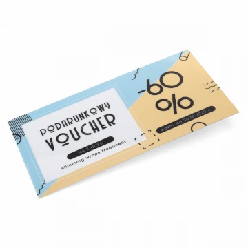 Plastic Card - Voucher - HIPS material 1mm - dimensions 215x101mm - UV color print - WZ042