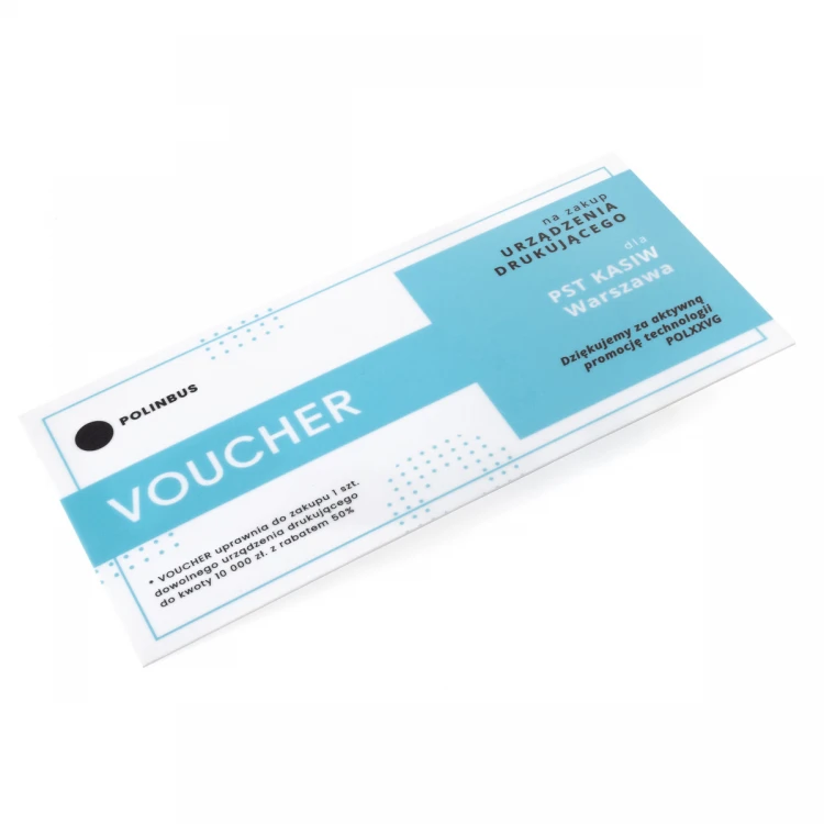Plastic Card - Voucher - HIPS Material 1mm - Size 215x101mm - UV Color Print - WZ040
