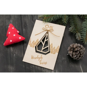 Wooden Christmas Card - Laser Engraving - Size 105x150mm - KS003