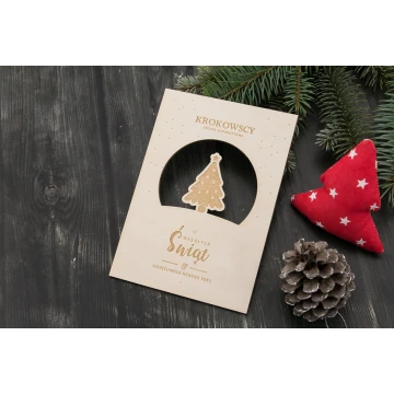Wooden Christmas Card - Laser Engraving - Size 105x150mm - KS004