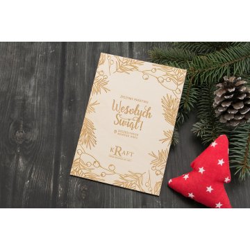 Wooden Christmas Card - Laser Engraving - Size 105x150mm - KS005
