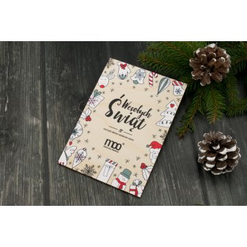 Wooden Christmas Card - UV Print - Size 105x150mm - KS001