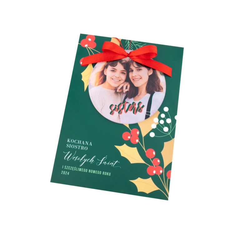 Christmas Card with Bauble for Sister - size 150x210mm - KS008