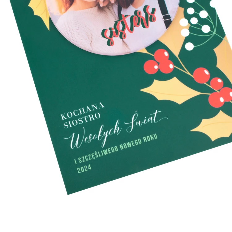 Christmas Card with Bauble for Sister - size 150x210mm - KS008