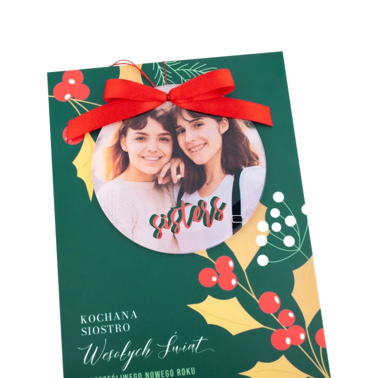 Christmas Card with Bauble for Sister - size 150x210mm - KS008