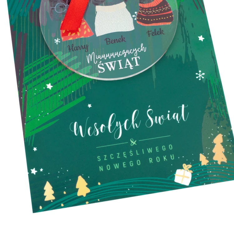 Christmas Card and Bauble with Cats - size 150x210mm - KS009
