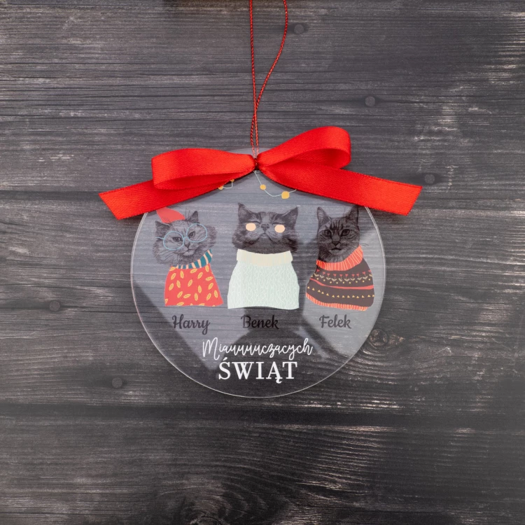 Christmas Card and Bauble with Cats - size 150x210mm - KS009
