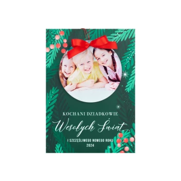 Christmas Card with Bauble for Grandparents - size 150x210mm - KS010