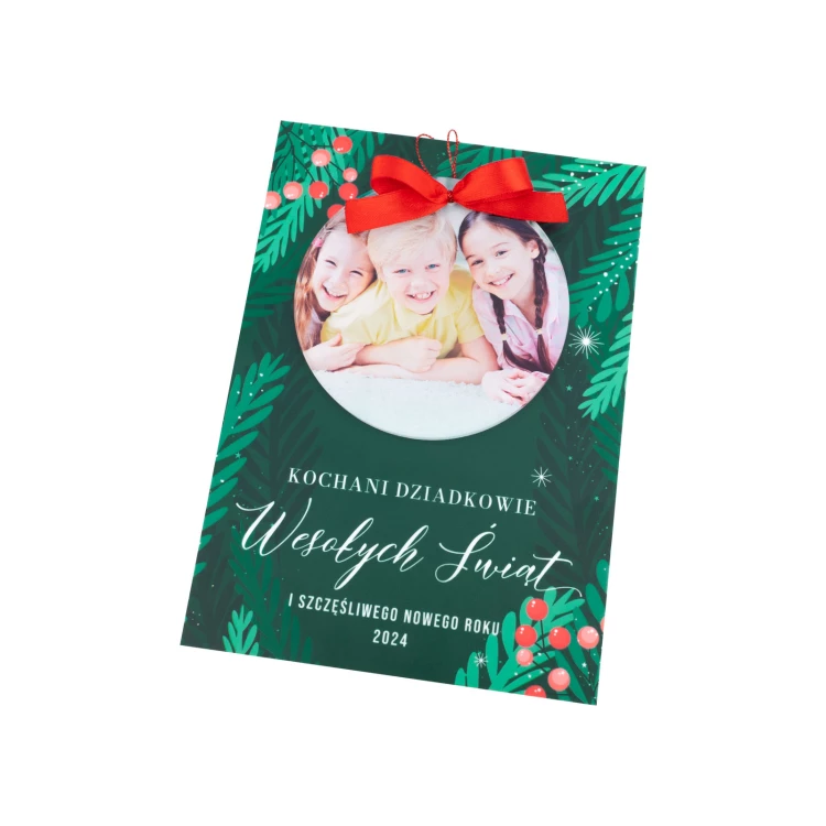 Christmas Card with Bauble for Grandparents - size 150x210mm - KS010