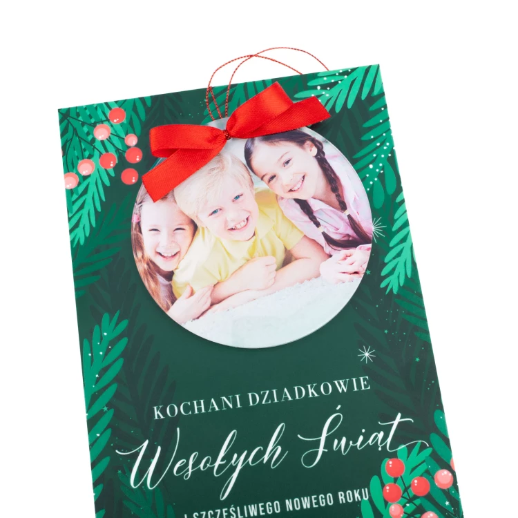 Christmas Card with Bauble for Grandparents - size 150x210mm - KS010