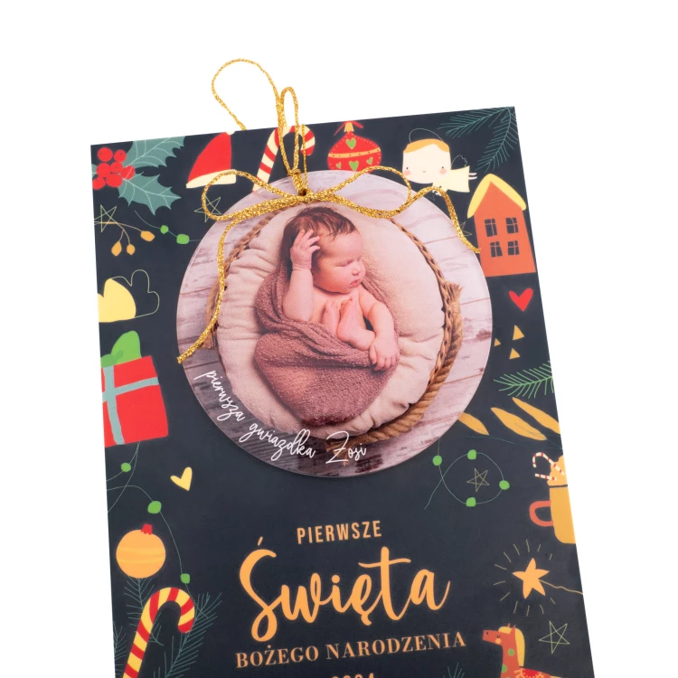 Christmas Card with Bauble First Christmas - size 150x210mm - KS011