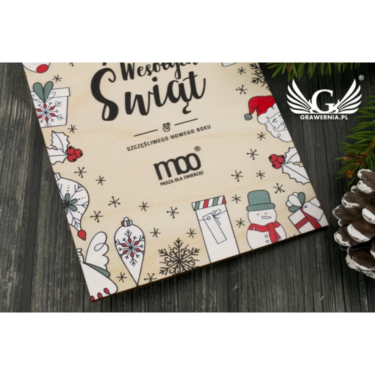 Wooden Christmas Card - UV Print - Size 105x150mm - KS001
