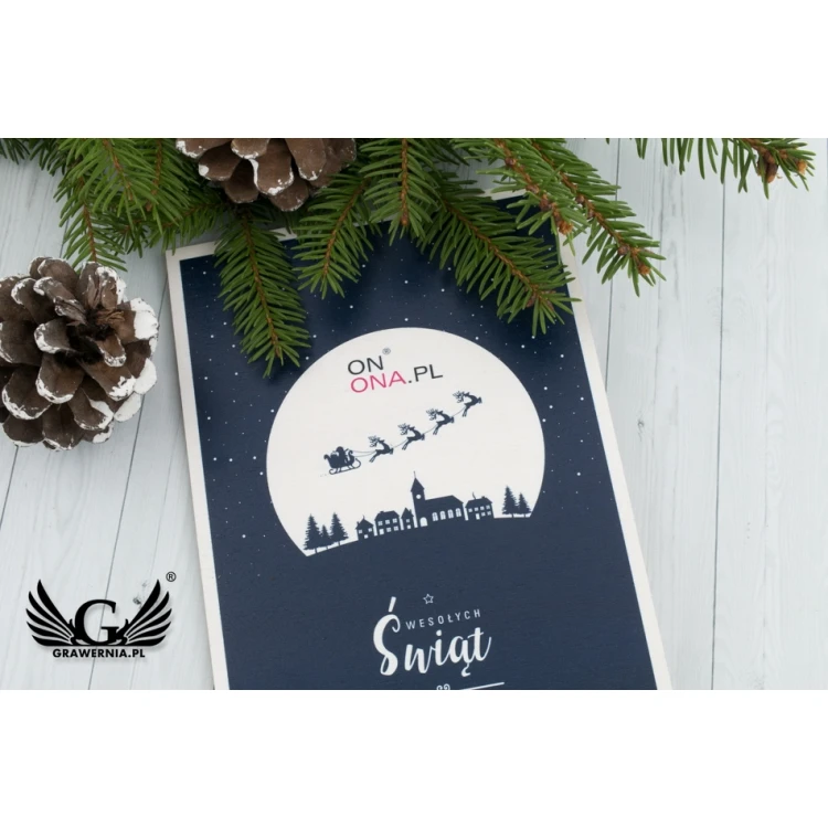 Wooden Christmas Card - UV Print - Size 105x150mm - KS002