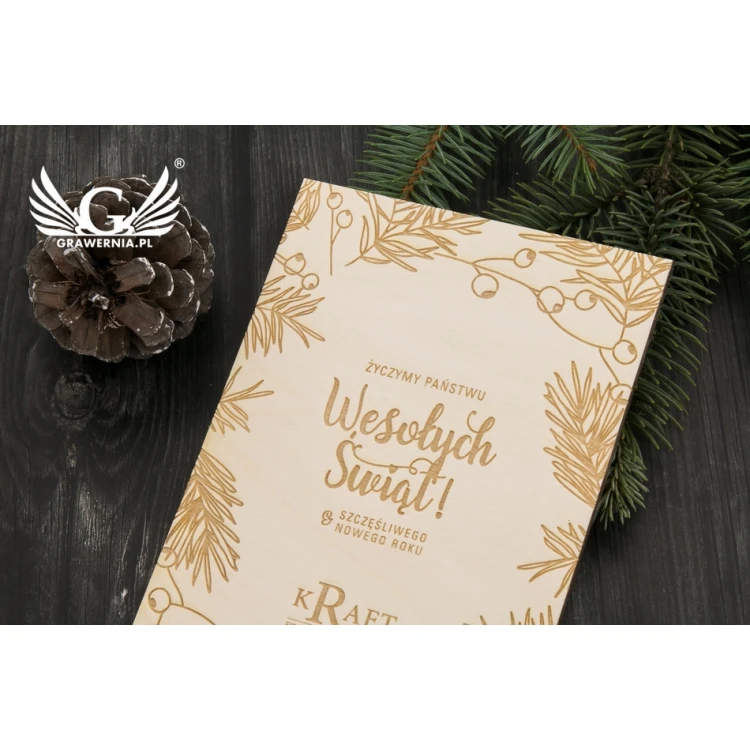Wooden Christmas Card - Laser Engraving - Size 105x150mm - KS005