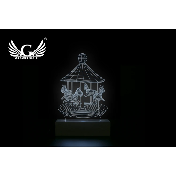 Carousel - 3D LED RGB Lamp Controlled by Remote - L3D010