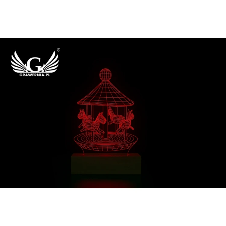 Carousel - 3D LED RGB Lamp Controlled by Remote - L3D010