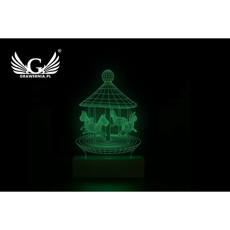 Carousel - 3D LED RGB Lamp Controlled by Remote - L3D010