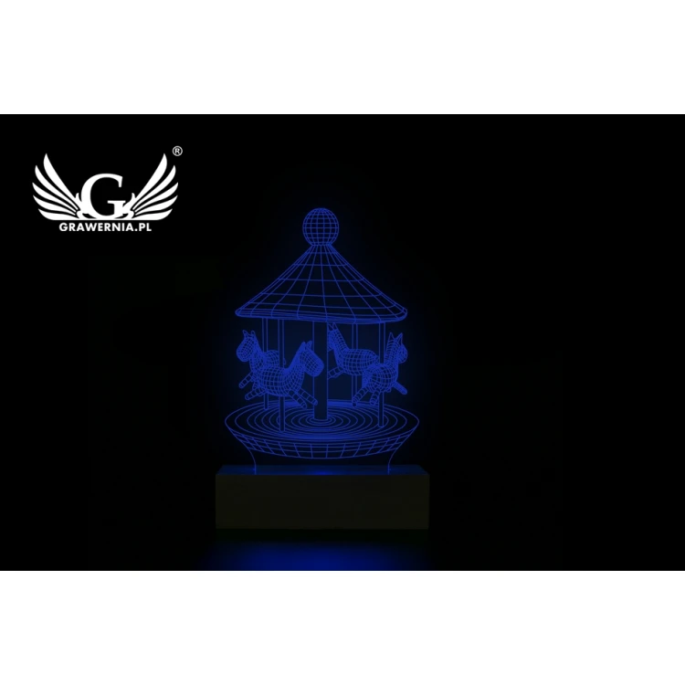 Carousel - 3D LED RGB Lamp Controlled by Remote - L3D010