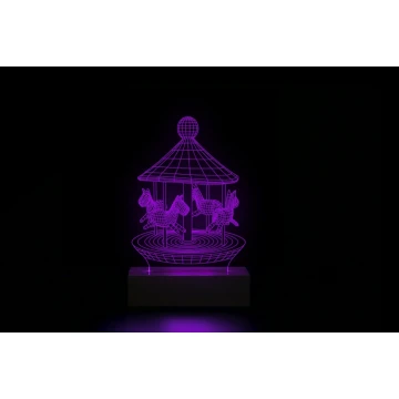 Carousel - 3D LED RGB Lamp Controlled by Remote - L3D010