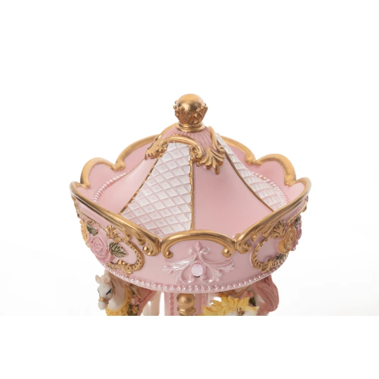 Carousel with Music Box - Horses - Holy Baptism Souvenir - POZ001