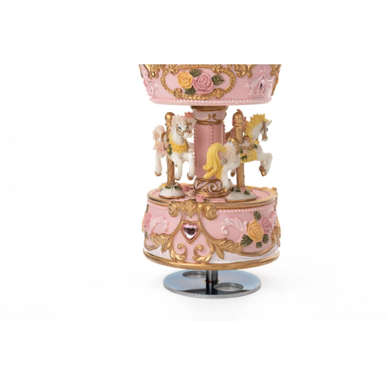 Carousel with Music Box - Horses - Holy Baptism Souvenir - POZ001