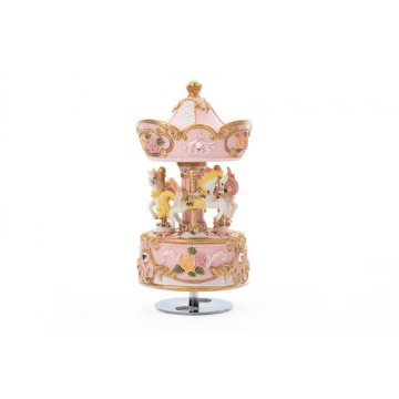 Carousel with Music Box - Horses - Holy Baptism Souvenir - POZ001