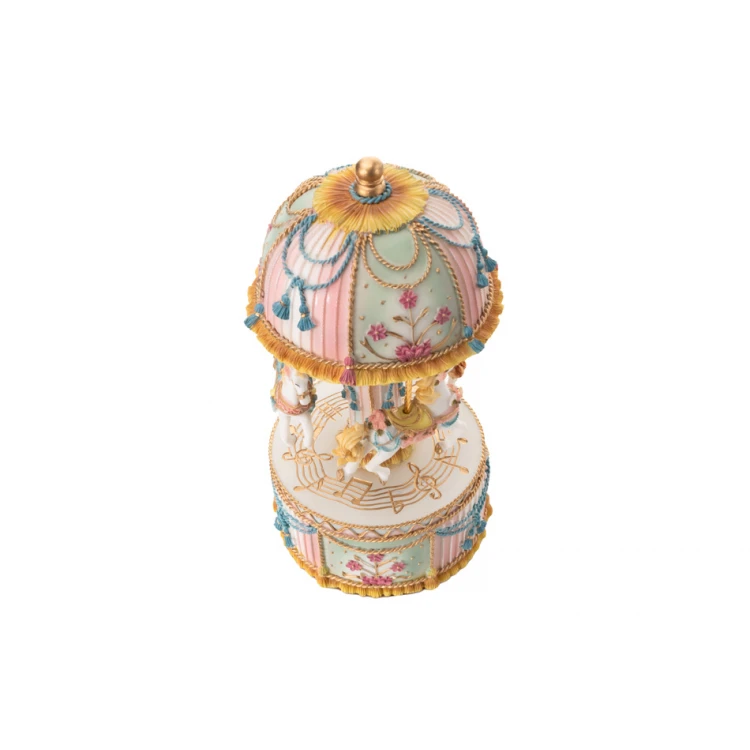 Music Box Carousel - Horses - Holy Baptism Souvenir - POZ002