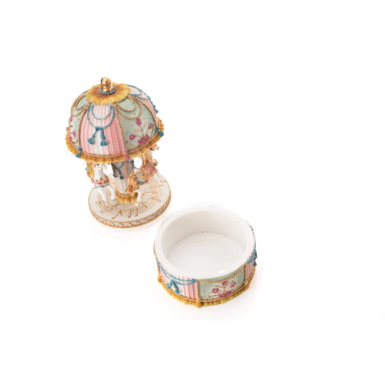 Music Box Carousel - Horses - Holy Baptism Souvenir - POZ002