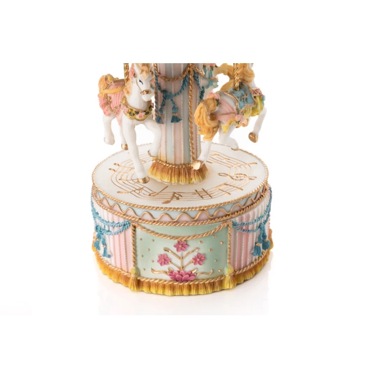 Music Box Carousel - Horses - Holy Baptism Souvenir - POZ002