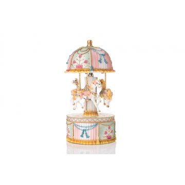 Music Box Carousel - Horses - Holy Baptism Souvenir - POZ002