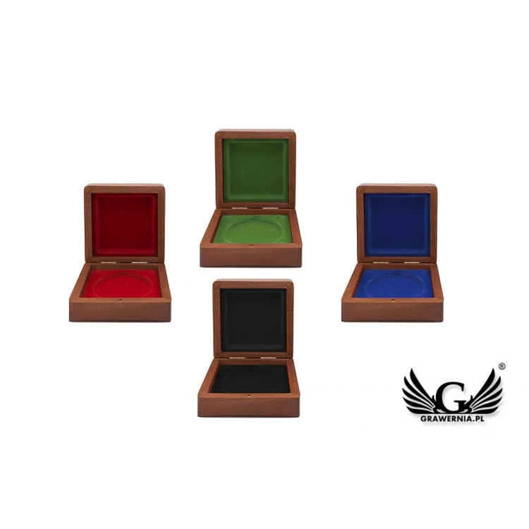Wooden case box for a 70mm diameter medal - KAS04