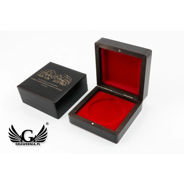 Wooden case box for a 70mm diameter medal - wenge color - KAS13