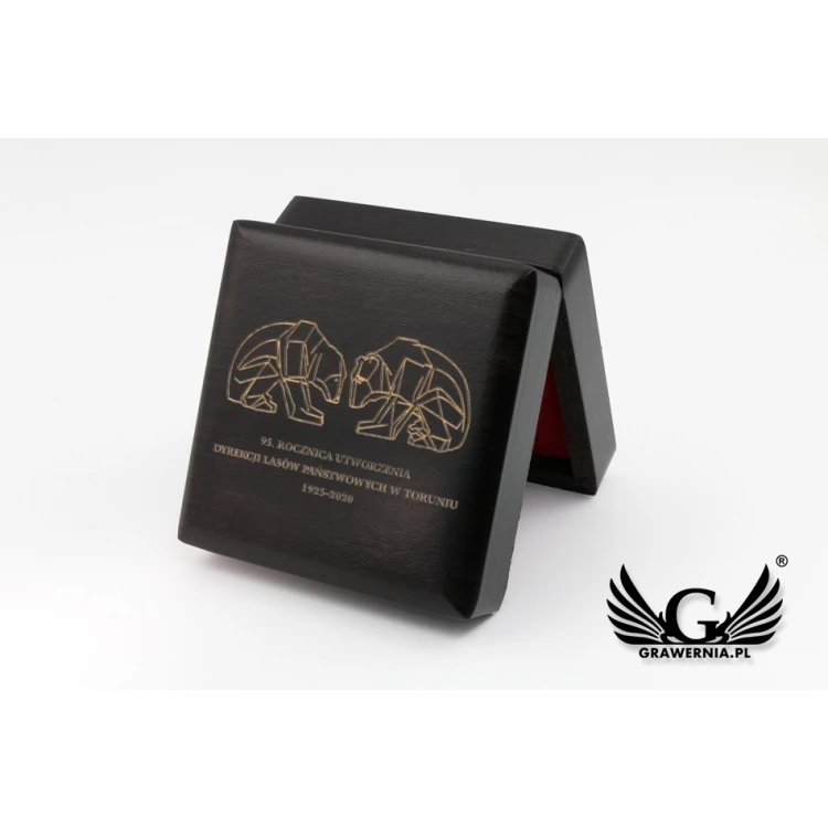 Wooden case box for a 70mm diameter medal - wenge color - KAS13