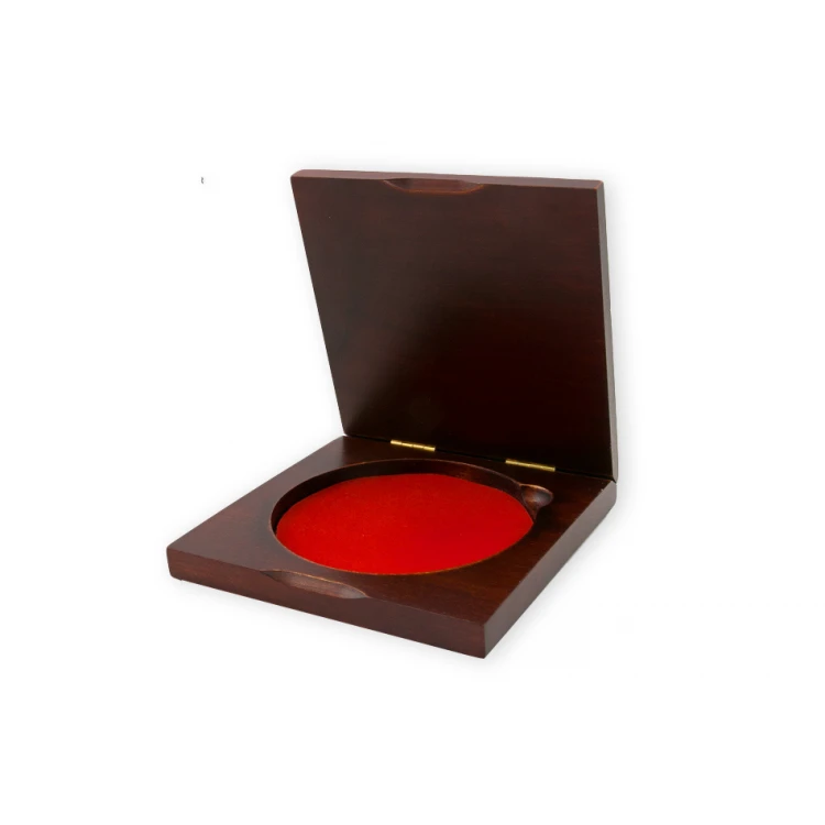 Wooden case box with two slots for 90mm diameter medal - KAS07