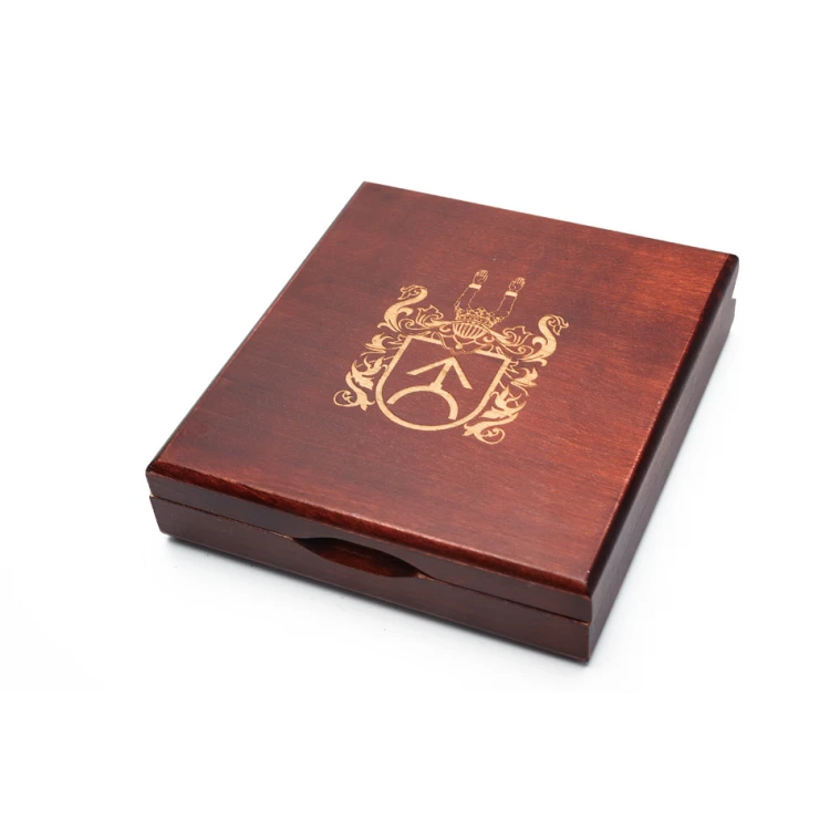 Wooden case box with two slots for 80mm diameter medal - KAS12