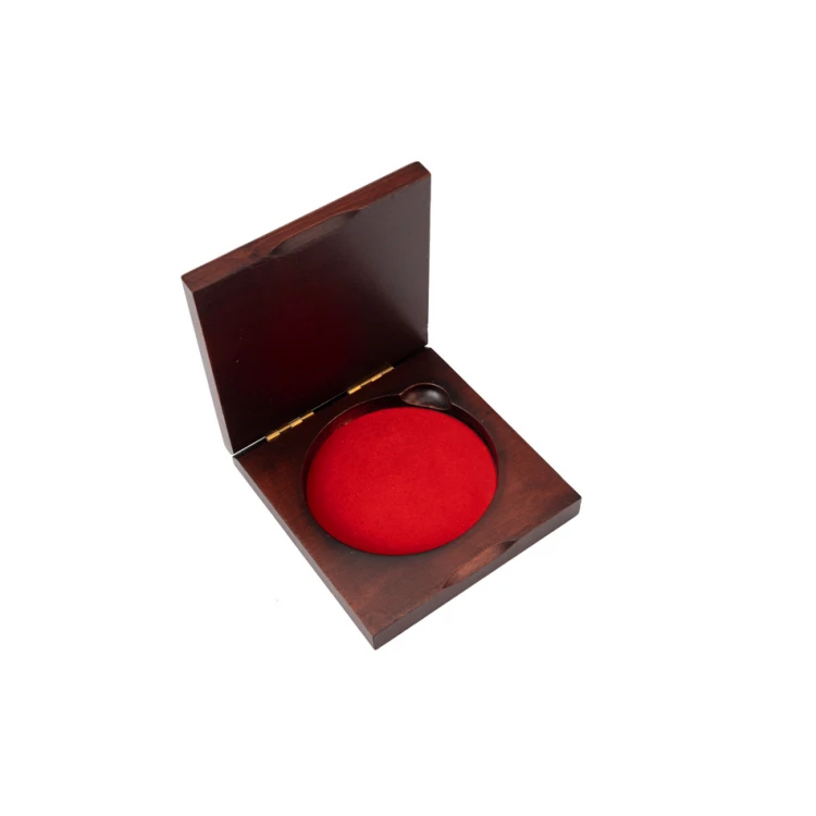 Wooden case box with two slots for 70mm diameter medal - KAS05