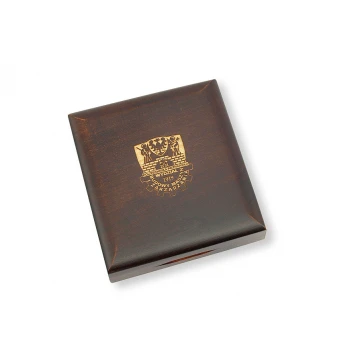 Wooden case box with single slot for 80mm diameter medal