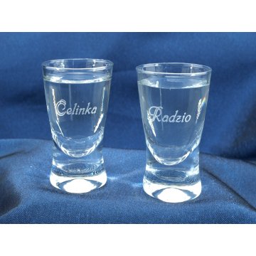 Engraved Vodka Glasses - for Wedding or Corporate Party - KL023