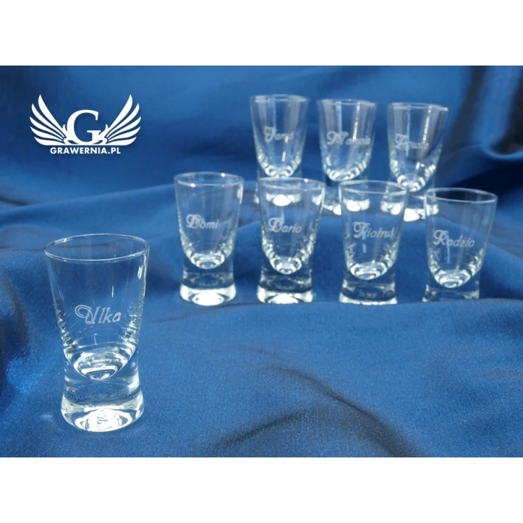 Engraved Vodka Glasses - for Wedding or Corporate Party - KL023