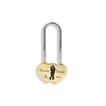 Padlock Two Hearts - any engraving - KZ002