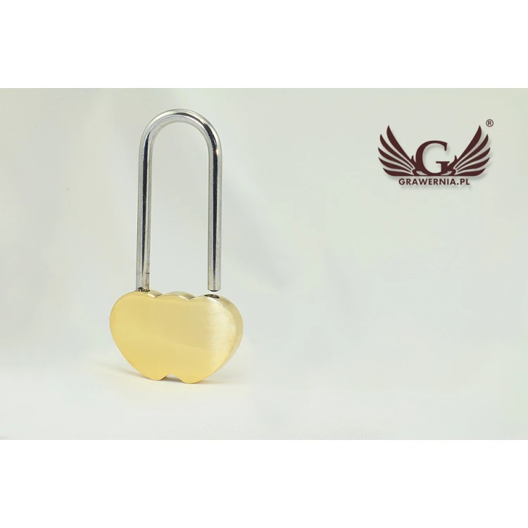 Padlock Two Hearts - any engraving - KZ002